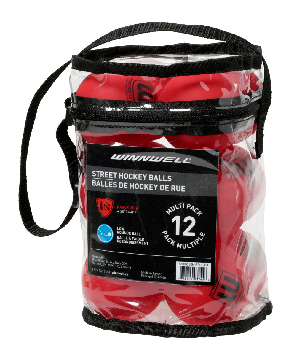 Street Hockey Ball 65MM 50g Hard Red 12-Pack