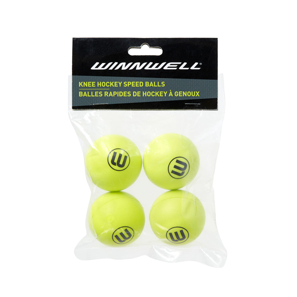 Knee Hockey Ball 50mm PU Yellow 4-Pack