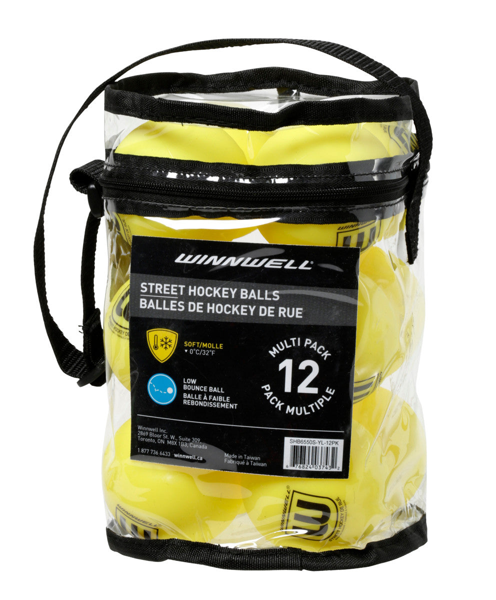 Street Hockey Ball 65MM 50g Soft Yellow 12-Pack